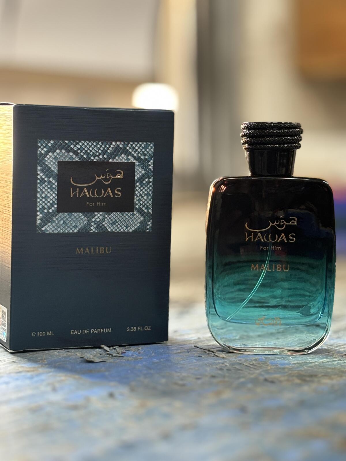 Rasasi Hawas Malibu For Him ED - đánh giá và giá Cologne Spray Bottle
